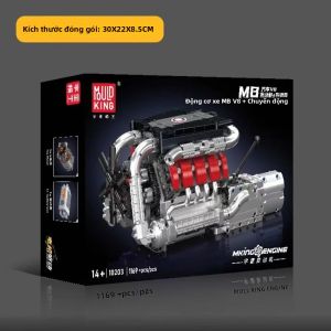 Mô Hình Lắp Ráp Động Cơ Hộp Số V8 Merc Mould King MB Mô Phỏng Động Cơ Điện Lắp Ráp Bằng Các Khối Xây Dựng Kỹ Thuật Dành Cho Người Lớn