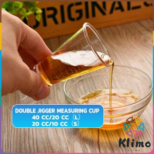 KLIMO PVC Double Jigger Measuring Cup 10/20/40cc Transparent Jigger with Measurement Markings