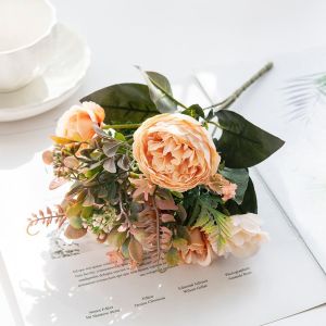 Artificial Flowers Silk Hydrangea Peony Wedding Bridal Bouquet Festival Wreaths Home Vase Garden Wall Diy Gifts Decora Scrapbook