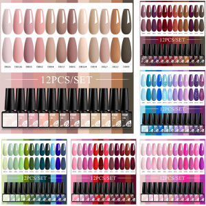 12PCS/Set 6ml Nail Gel Polish Set Spring Summer Color Red Glitter Holographics Soak Off UV Gel Nail Varnish For Nail Art Gel Set