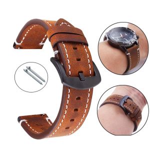 20mm 22mm 24mm Leather Strap for Huawei Watch GT 2 3 4 5 46mm Quick Release Vintage Watchband for Samsung Galaxy watch 7/6/5/4/3
