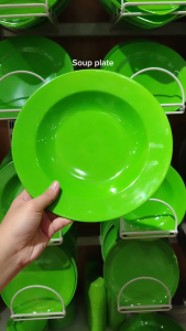 Smart Home Ph 6PCS SET Green Melamine ware neon plates bowls square plates saucer cups dinnerware (B-688 GREEN)