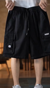 Plain Twill cotton fabric Elastic waist Tactical Shorts Loose Multi pocket Cargo Shorts M-3XL