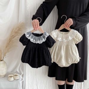 Korean-style summer baby girl lace doll collar jumpsuit summer baby girl sweet and cute jumpsuit very suitable for going out t