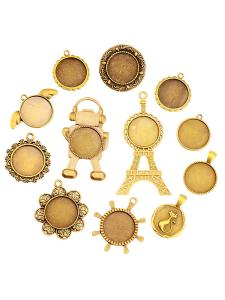 ชิ้นส่วนติดแก้วเพชรสำหรับทำเครื่องประดับ DIY ทำมือ ชิ้นส่วนติดแก้วเพชร ดอกไม้แห้ง รูปต�้า จี้ อุปกรณ์ทำเครื่องประดับ