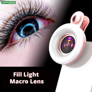 Điện thoại di động ống kính macro đèn chiếu sáng phụ đẹp học sinh vẻ đẹp Ống kính chụp hình tự sướng cho trang điểm lông mi với LED Fill Lamp
