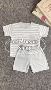 ByKiddos - Setelan Anak Laki-Laki Lokal / Set Atasan Stripper Dan Celana Pendek / Fashion Gaya Modis Anak Laki-Laki