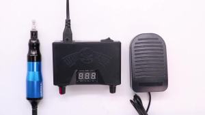 Professional Digital Tattoo Power Supply Kit With Foot Pedal RCA/DC Tattoo Power Cable Hooking Line Tattoo Machine Power Set