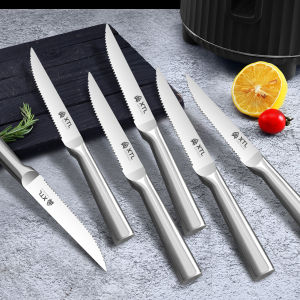 plys | 4/6/8 Pcs Steak Knife Set Stainless Steel Blade seiko Kitchen Knives Sharp Dinner Knife Meat Cutter Dinnerware Set