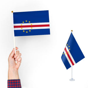 Cape Verde Hand Signal Flag Small Flag Cheer Flag Sports Games Cheer Flag Flags of All Countries in the World