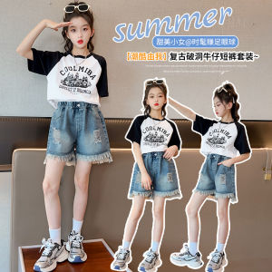 Bộ Đồ Trẻ Em Mùa Hè Tay Ngắn Three Sheeps Home Cho Bé Gái 3-16 Tuổi Vải Cotton Thấm Hút Mồ Hôi Phong Cách Thường Ngày Tròn Cổ