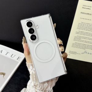 Half Pack Magnetic Phone Case for Samsung Galaxy Z Fold 7 6 5 5G Transparent Hard PC Hinge Protection Sockproof Clear Cover