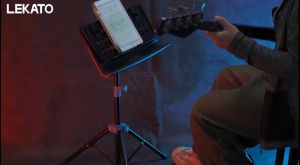 LEKATO เครื่องพลิกหน้าแบบไร้สายพร้อมแป้นเหยียบสำหรับกีตาร์แบบชาร์จไฟได้ เครื่องพลิกหน้าแบบไร้สายสำหรับแท็บเล็ต แป้นเหยียบภายนอกสำหรับ LEKATO Looper