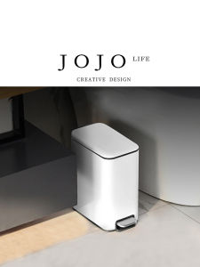 Jojos L. PDs Trash Can Bathroom Home Living Room with Lid Narrow Small Stainless Steel Gap Pedal Square