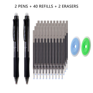 0.5mm High-Quality Erasable Gel Neutral Pen Set with Replacement Refill Built-in Eraser At The Top Easy To Erase Errors