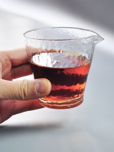 Tangram Glass Teacup Japanese Style Small Cup Hammer Pattern Gong Dao Cup Zen Tea Set Heat Resistant Glass Non Handmade