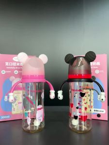 YAHABAY Mickey Botol susu Pigeon Botol bayi PPSU leher lebar BPA gratis Anti-kolik 300ML (10 ons )
