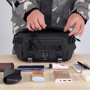 OZUKO New High Quality Waterproof&Anti-Theft Men Chest Travel Bag Sling Outdoor Waist Bag Sport Cycling Running Bag