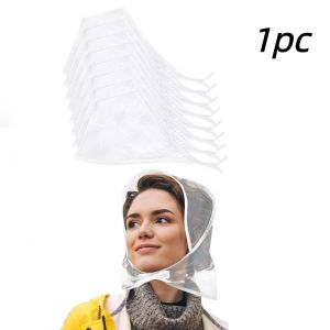 1/3/6pcs womens rain hat with sun visor transparent waterproof scarf plastic hat womens raincoat reusable