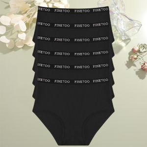 6 ชิ้น/เซ็ตผ้าฝ้ายผู้หญิงกางเกง Lady PLUS ขนาดชุดชั้นในเอวสูงกางเกง Breathable สีทึบหญิงชุดชั้นในกางเกงขาสั้น FINETOO