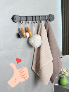 MEIDOO Aluminum Hook Behind Door Suction Cup Hook Movable Hook Grey