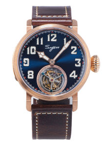 Sugors Customized German Import Tin Bronze Coaxial 8230 Tourbillon Mechanical Mens Watch Big Fly Style Mens Watch