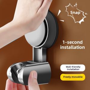 Suction Cup Shower Head Holder Fixed Bathroom Tool No Drilling Child Shower Spray Bracket Adjustable And Portable