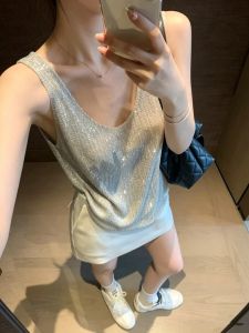 CHOEFULYN | Luxury Sparkle V-Neck Backless Vest