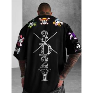 Bandai | 2026 One Piece Zoro Anime Oversized Graphic T-shirt Men Summer Casual Short Sleeve Tee Streetwear Tops Streetwear Y2k Clothes