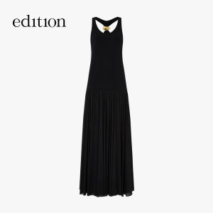 High round Edition 2025 Spring New Style Vest Patchwork French Dress Casual Sleeveless Long U-Neck H-Shape Single Piece