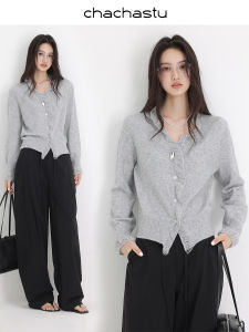 CHACHASTU | Áo Thun Knit Thiết Kế V-Neck Mềm Mại