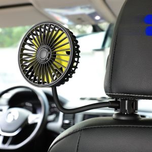 Car Fan USB Dual Head Small Electric Fan 12V24V for Car Seat Truck High Wind Power Vehicle Mounted Portable Fan Accessories