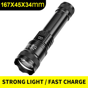 Strong light flashlight telescopic zoom waterproof 3 modes rechargeable outdoor emergency light