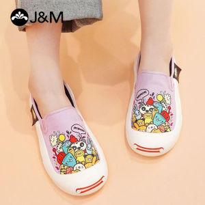 Joy&Mario Womens Shoes Cartoon Durable Non-slip Flat Rubber Sole Slip-on Casual Loafers