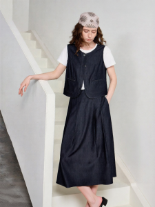 Toyouth | Áo Vest Tay Ngắn Đen Xanh Vintage Mùa Hè