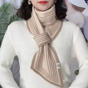 ผ้าพันคอถักแบบนุ่ม ทรงสี่เหลี่ยม สไตล์เกาหลี ผ้าขนสัตว์สำหรับผู้หญิงในฤดูหนาว ผ้าพันคอแบบอเนกประสงค์ เทรนด์ฤดูใบไม้ร่วง ผ้าคลุมคอแบบป้องกันความร้อน
