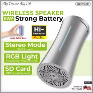 100% Original EWA A115 Wireless Speaker Strong Battery 6000Mah TWS RGB Light Moving with Music Rhythm SD Card MP3 Format Support Stereo Mode
