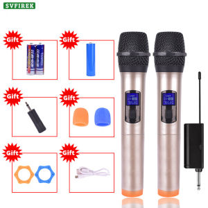 UHF Wireless Microphone Original Dual Handheld Wireless Rechargeable Mic Family KTV for karaoke