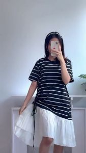 [Basica Moda] 85810 Gaun Dress Midi Serut Wanita Belinda Cotton Modal Import