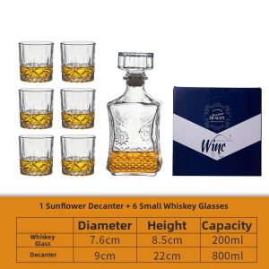 European Style Glass Whiskey Decanter Set