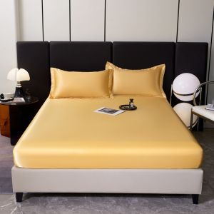SUNLIGHT HOME Cooling Bedsheet 9 ColorsSolid Color Bed SheetBreathable Fitted Bedsheet
