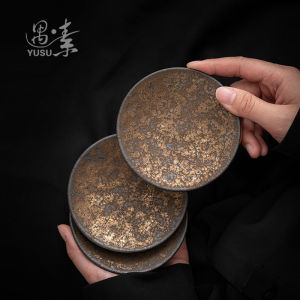 Chinese Antique Gold Vintage Ceramic Heat-Resistant Tea Coaster