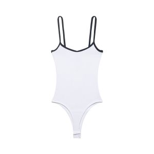 Bộ Jumpsuit Mùa Hè Nữ Tính Phong Cách Hot Girl Thời Trang Cổ Tròn Phối Màu Viền Viền Dây Đeo Chất Liệu Cotton Pha Bodysuit Gợi Cảm Đi Club