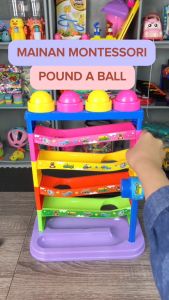 JIBIN - Pound A Ball / Mainan Anak Pukul Bola / Montessori Seluncuran Bola Palu Bertingkat Warna Warni