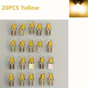 20pcs Super Bright T10 194 168 W5W 2825 COB LED License Plate Interior Light Bulbs 6000K 12V Car LED
