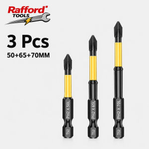 Rafford Impact Phillips Screwdrivers Bit Set 3/6/12Pcs S2 Magnetic Screw for Drills Construction Electrical HVAC Repair Antislip