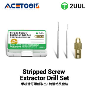 2UUL SD90 Stripped Screw Extractor Drill Bits Set Tungsten Steel Broken Bolt Screw Remover for Mobile Phone Repair Tool Kit