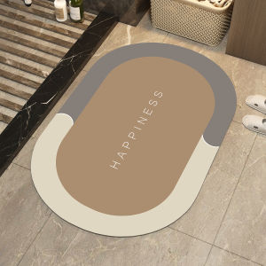 VIKAMA พรมปูพื้นทางเข้าห้องน้ำ พรมพีวีซีดูดซับน้ำและแห้งเร็ว ของตกแต่งบ้านกันลื่น