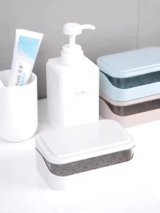 SyokSyok Bekas Kotak Sabun Dengan Tudung Sabun Kalis Habuk Pemegang Pinggan Sabun Tahan Lama  Soap Box Container With Lid Dustproof Soap Dish Holder Durable Soap Case