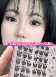 [Slim Series] FindLove Glue-free Eyelashes Thin Flakes Lashes For Beginner Easy to Wear Self Adhesive Eyelashes Reusable Pre-glued Lash Comic Eyelash Light and Long-lasting
